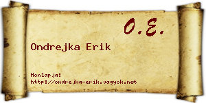 Ondrejka Erik névjegykártya